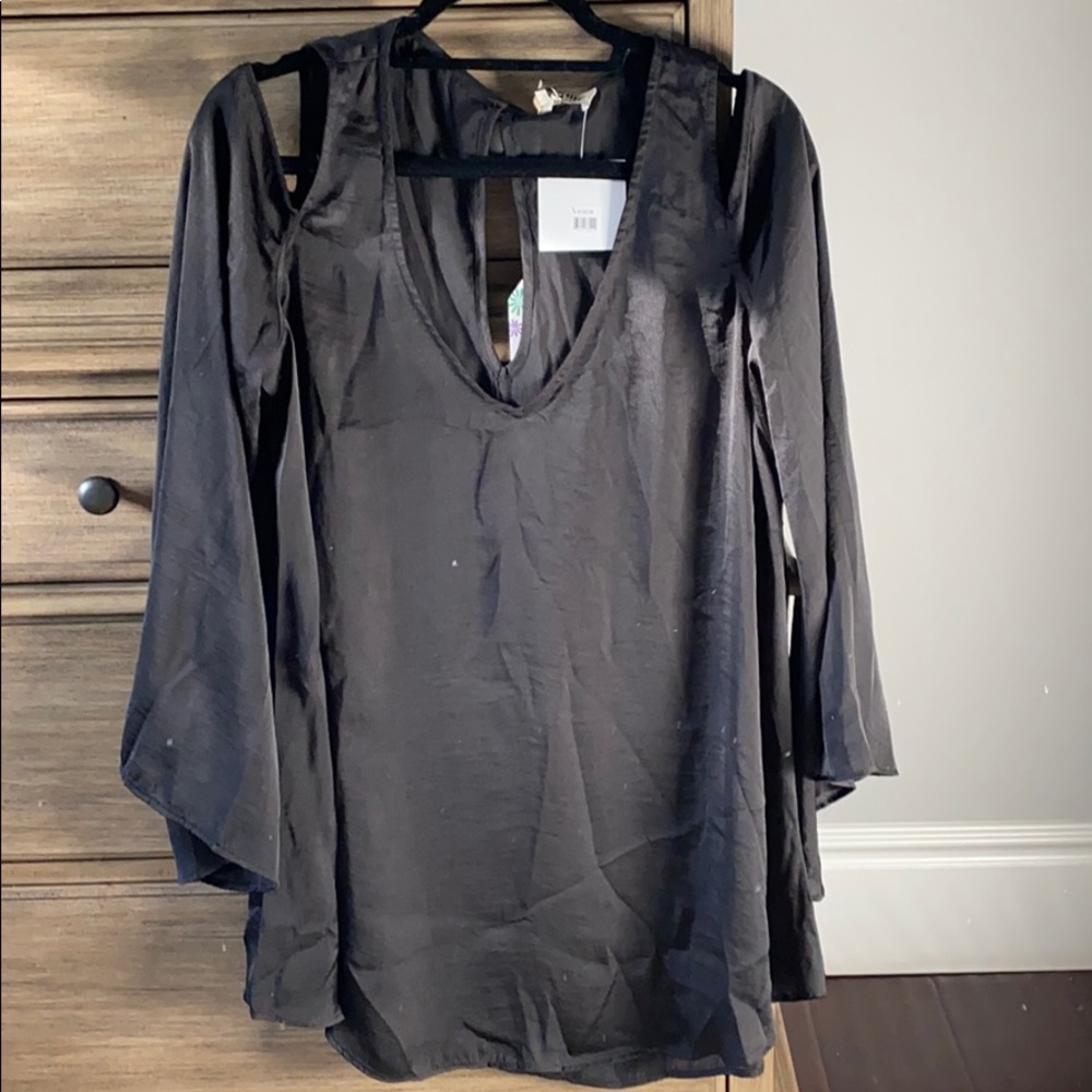 Flowy black mini dress